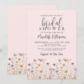 Wildflower Blush Pink Bridal Shower Kaart (Voorkant / Achterkant)