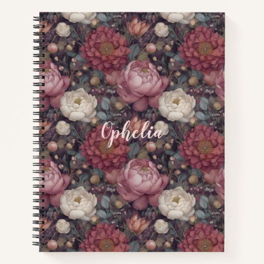 Wildflower Blush Pink Garden Personalized Notitieboek (Voorkant)