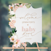 Wildflower blush roze baai douche Welkom Acryl Bord (Neutraal)