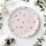 Wildflower Blush roze Baby in bloei Baby shower Papieren Bordje<br><div class="desc">Wildflower Blush roze Baby in bloei Baby shower Papier Borden Overeenkomende items beschikbaar.</div>