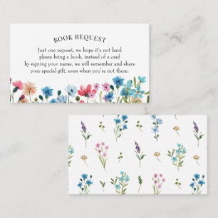 Wildflower Boek Aanvraag of Boek voor Baby Kaart Visitekaartje