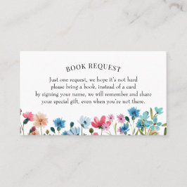 Wildflower Boek Aanvraag of Boek voor Baby Kaart Visitekaartje