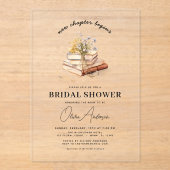 Wildflower boek Nieuw hoofdstuk begint met Vrijgez Acryl Uitnodigingen (Voorkant)