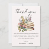 Wildflower Boek Thema Baby shower Bedankkaart (Voorkant)