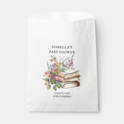 Wildflower Boek Thema Baby shower Bedankzakje (Voorkant)