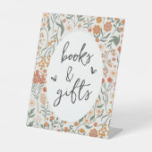 Wildflower boeken & geschenken reclamebord met voetstuk (Voorkant)
