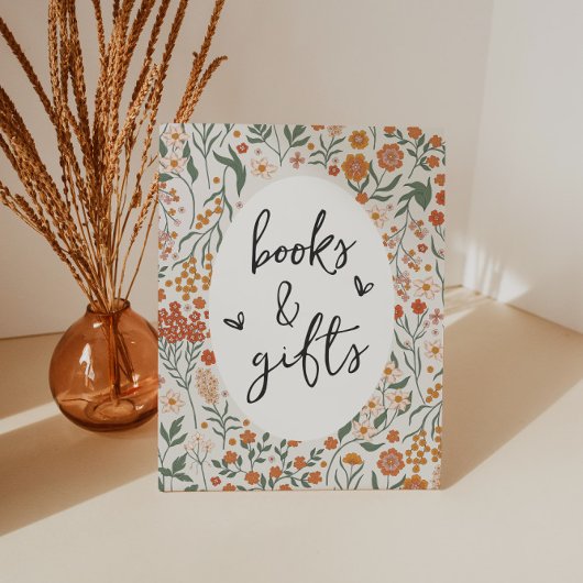 Wildflower boeken & geschenken reclamebord met voetstuk