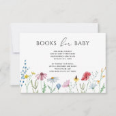 Wildflower boeken voor Baby card RSVP Kaartje (Voorkant)