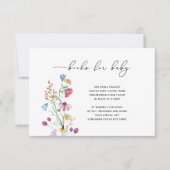 Wildflower boeken voor Baby card RSVP Kaartje (Voorkant)
