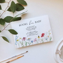 Wildflower boeken voor Baby card RSVP Kaartje