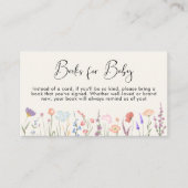 Wildflower boeken voor Baby Cream Baby shower Informatiekaartje (Voorkant)