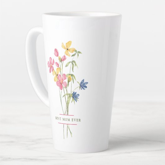 Wildflower boeket beste moeder ooit latte mok (Linkerhoek)