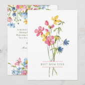 Wildflower boeket beste moeder ooit Moederdag Feestdagenkaart (Voorkant / Achterkant)