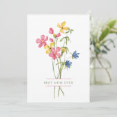 Wildflower boeket beste moeder ooit Moederdag Feestdagenkaart (Staand voorkant)