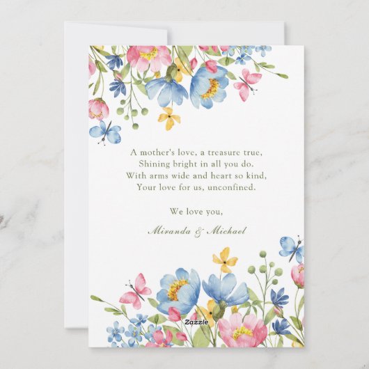 Wildflower boeket beste moeder ooit Moederdag Feestdagenkaart (Achterkant)