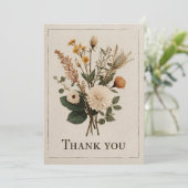 Wildflower boeket dank u kaart (Staand voorkant)