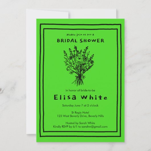 Wildflower boeket grillig Vrijgezellenfeest vet Kaart (Voorkant)