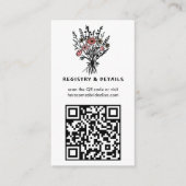 Wildflower boeket grillige QR-code vet bruids Informatiekaartje (Voorkant)