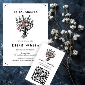 Wildflower boeket grillige QR-code vet bruids Informatiekaartje
