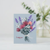 Wildflower boeket Ik mis je CUSTOM Briefkaart (Staand voorkant)