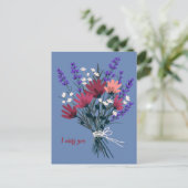 Wildflower boeket Ik mis je CUSTOM Briefkaart (Staand voorkant)