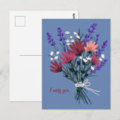 Wildflower boeket Ik mis je CUSTOM Briefkaart (Voorkant / Achterkant)