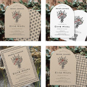 Wildflower boeket rustieke boog grillige douche kaart