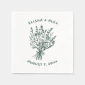 Wildflower boeket rustieke grillige bruiloft bloei servet (Voorkant)