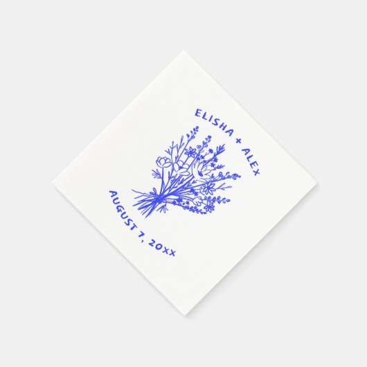 Wildflower boeket rustieke grillige bruiloft bloei servet (Hoek)