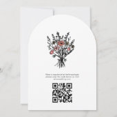 Wildflower Boeket Rustieke grillige QR Bruidsboog Kaart (Achterkant)