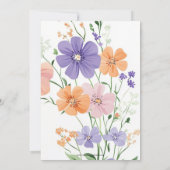 Wildflower Boeket Spring Bloemen Meisje Baby showe Kaart (Achterkant)