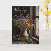 Wildflower boeket voor het denken aan jou kaart (Gele Bloem)