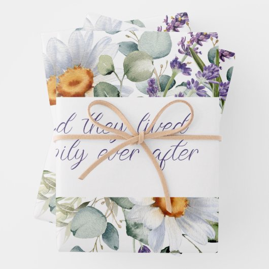 Wildflower Boeket Waterverf Bloemen Lijst Inpakpapier Vel (In situ)