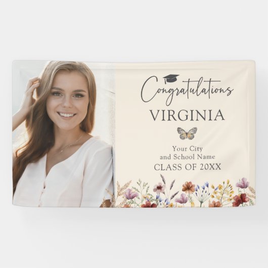 Wildflower Boheemse Afstuderen Banner (Horizontaal)