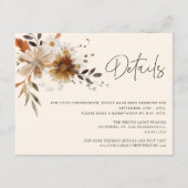 Wildflower Bohemian bruiloft Details Kaart (Voorkant)