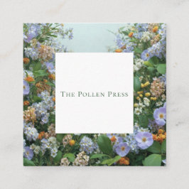 Wildflower Bohemian Square Frame Rustic Floral Vierkante Visitekaartje