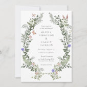 Wildflower Bohemian Tuin Bruiloft Kaart (Voorkant)