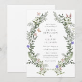 Wildflower Bohemian Tuin Bruiloft Kaart (Voorkant / Achterkant)