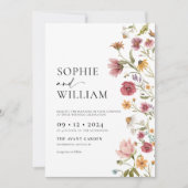 Wildflower Bohemian Wedding Invitation Kaart (Voorkant)