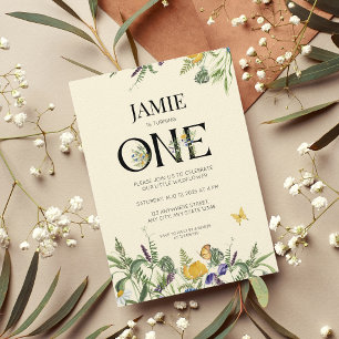 Wildflower Boho 1st Birthday Girl Kaart