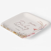 Wildflower Boho Baby Baby shower Papieren Bordje (Gebogen)