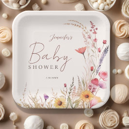 Wildflower Boho Baby Baby shower Papieren Bordje