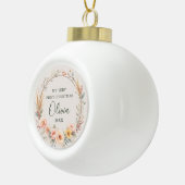 Wildflower Boho Baby Eerste kerst Personaliseren Keramische Bal Ornament (Rechts)