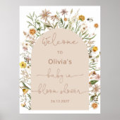 Wildflower Boho Baby in Bloom Baby shower Poster (Voorkant)