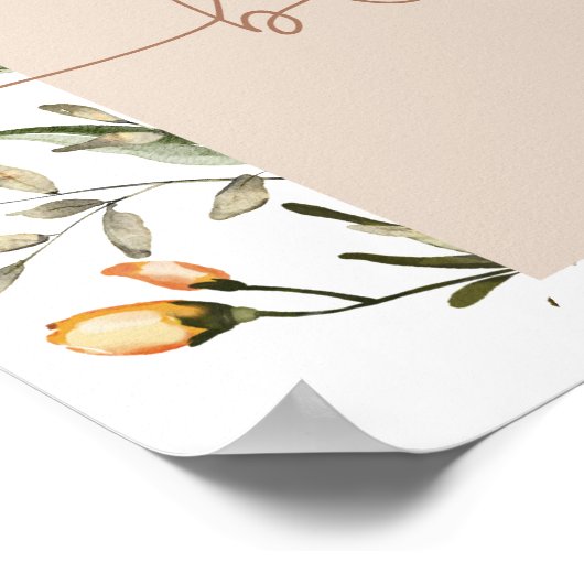 Wildflower Boho Baby in Bloom Baby shower Poster (Hoek)