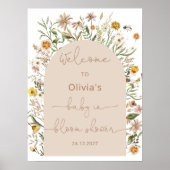 Wildflower Boho Baby in Bloom Baby shower Poster (Voorkant)