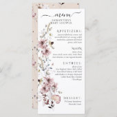 Wildflower Boho Baby Meisje Douche Menu (Voorkant / Achterkant)