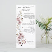 Wildflower Boho Baby Meisje Douche Menu (Staand voorkant)