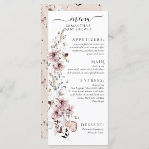 Wildflower Boho Baby Meisje Douche Menu