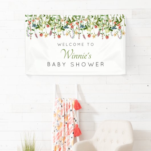 Wildflower Boho Baby shower Banner (Insitu)
